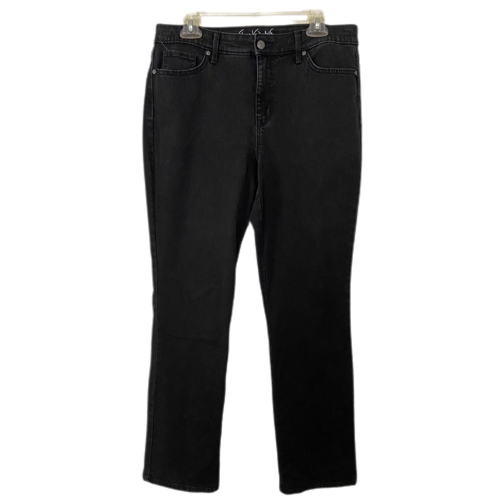 Gloria Vanderbilt All Around Slimming Effect Rail Straight Jeans Black Size 10